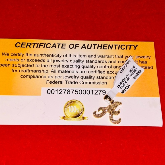 10k solid gold real Diamond A initial pendant, FREE APPRAISAL, free ship, Sale - Picture 9 of 13